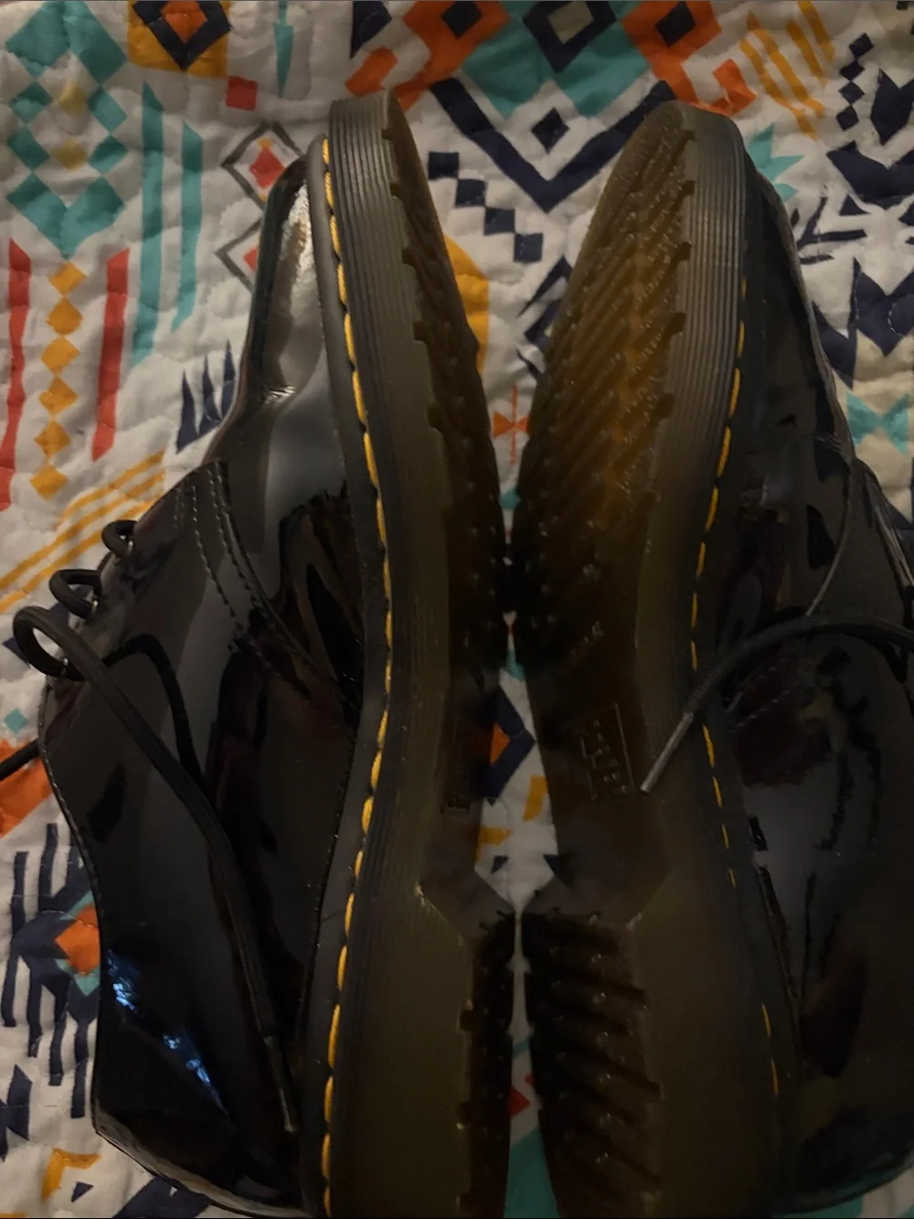 Dr. Martens Black Patent Lace-Up Loafer Shoes